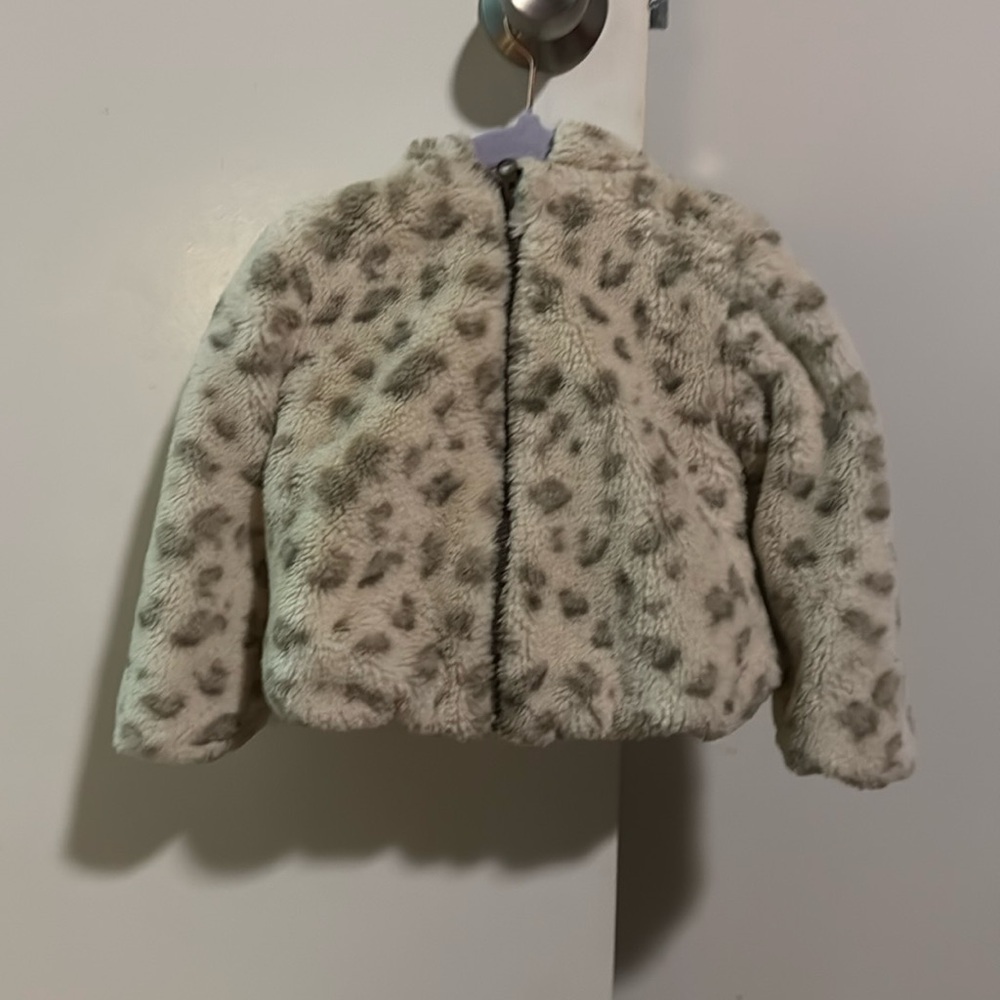 Vintage Leopard Print Kids Faux Fur Teddybear Jacket